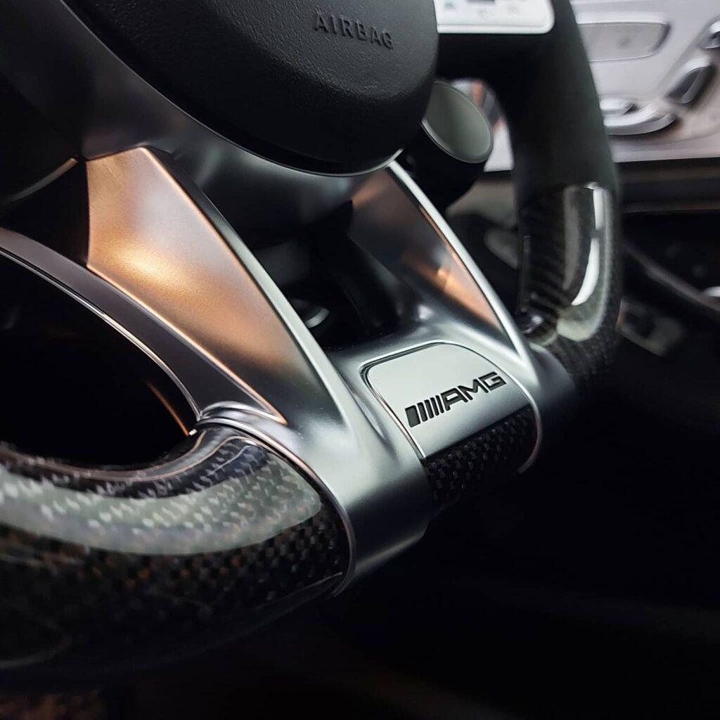 detailed steering wheel AMG carbon fiber as new